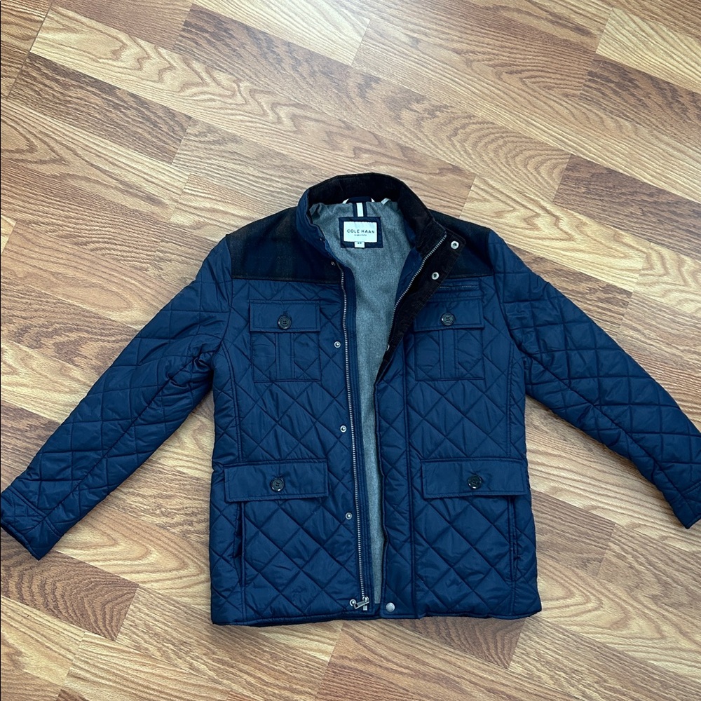 Cole Haan Gray and Navy Signature Jacket